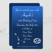 かに座のオーダーメイドパーティ招待状 ギャラクシー 招待状 (正面/裏面)