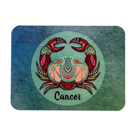 かに座のカニのレトロなバッジ マグネット (横)