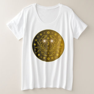 かに座のシンボル シンプルな天体マーク プラスサイズTシャツ