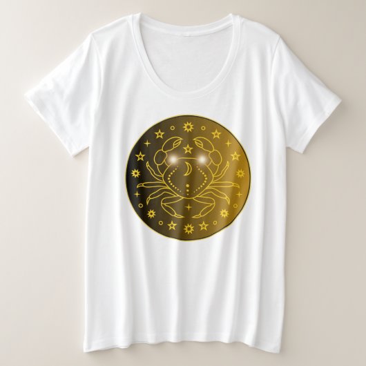 かに座のシンボル | シンプルな天体マーク プラスサイズTシャツ (デザイン正面)