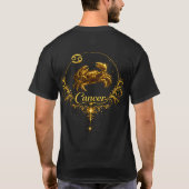 かに座のユニークな星座、星の印のTシャツ Tシャツ (裏面)