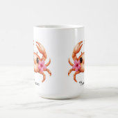 かに座の天体星座マグカップ - ピンクのカニの芸術 コーヒーマグカップ (中央)