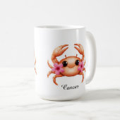 かに座の天体星座マグカップ - ピンクのカニの芸術 コーヒーマグカップ (正面右)