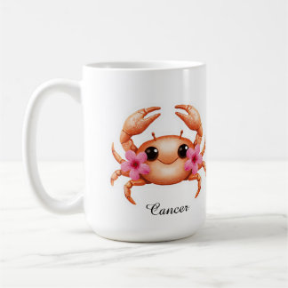 かに座の天体星座マグカップ - ピンクのカニの芸術 コーヒーマグカップ