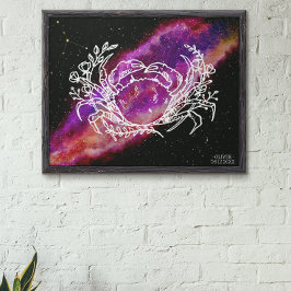 かに座の星座と銀河のデザインの壁画 ポスター