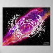 かに座の星座と銀河のデザインの壁画 ポスター (正面)