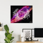 かに座の星座と銀河のデザインの壁画 ポスター (ホームオフィス)