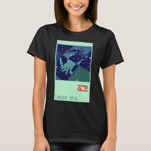 かに座の星座 ビンテージ 十二宮 占星術 Tシャツ (正面)