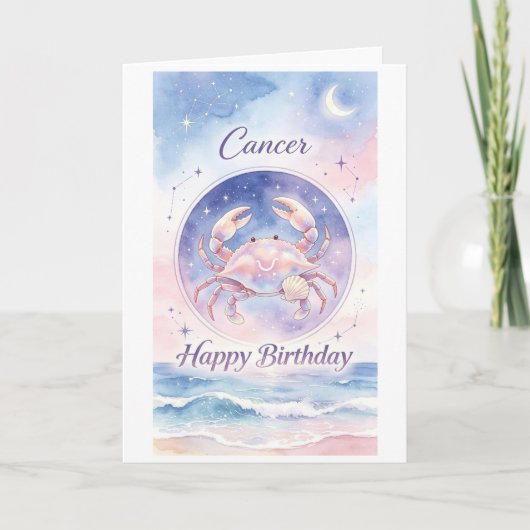 かに座の誕生日おめでとうカード カード (正面)