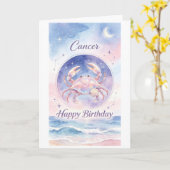 かに座の誕生日おめでとうカード カード (黄色い花)