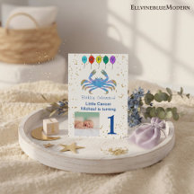 かに座の誕生日お祝いゴールド風船とゾディアックサイン