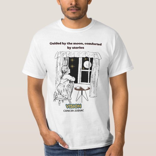 かに座をモチーフにした月明かりに導かれるポスター Tシャツ (正面)