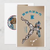 かに座テーマの誕生日招待状 招待状 (正面/裏面)