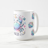 かに座 ゆるかわいい占星術サイン コーヒーマグカップ (正面右)