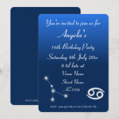 かに座 ギャラクシー パーソナライズ バースデー パーティー 招待状 (正面/裏面)