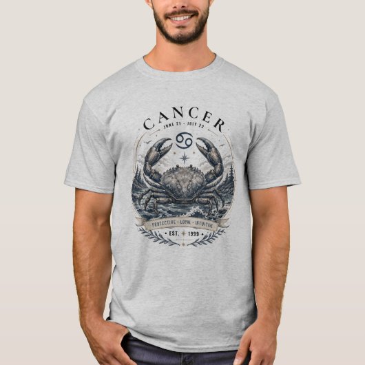かに座 ゾディアック カニ メンズTシャツ Tシャツ (正面)