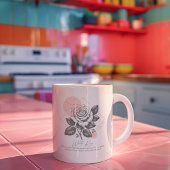 かに座 ゾディアック ホワイトローズ フローラル 占星術 誕生日 コーヒーマグカップ