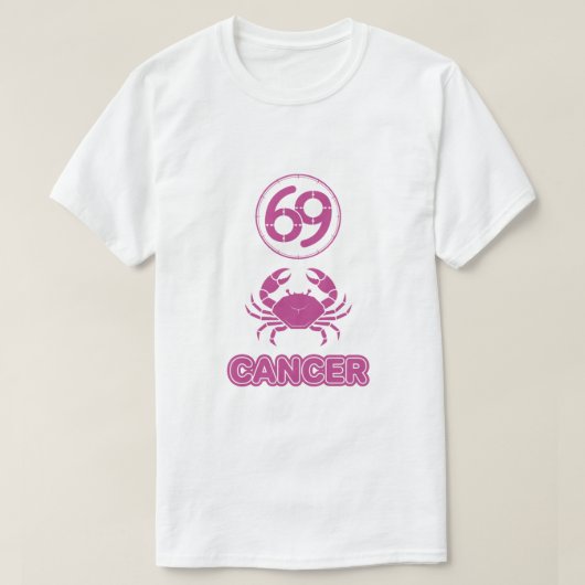 かに座 ピンクステンシル Y2K Tシャツ (デザイン正面)