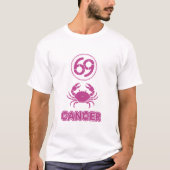 かに座 ピンクステンシル Y2K Tシャツ (正面)
