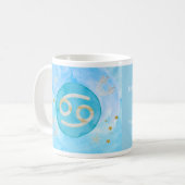 かに座 ブルー 水彩 占星術 星座 マグカップ (正面左)