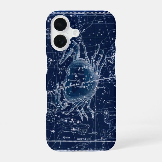 かに座 ヴィンテージ イラスト  iPhone 16ケース (裏面)
