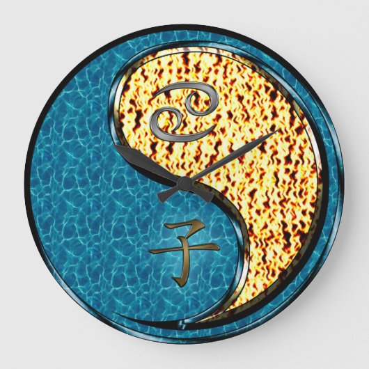 かに座＋火のネズミ年 ラージ壁時計 (正面)