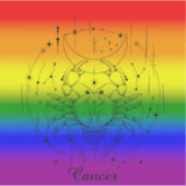 かに座 LGBTQ プライド レインボー 占星術デザイン シール (正面)