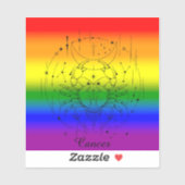 かに座 LGBTQ プライド レインボー 占星術デザイン シール (シート)