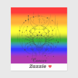 かに座 LGBTQ プライド レインボー 占星術デザイン シール