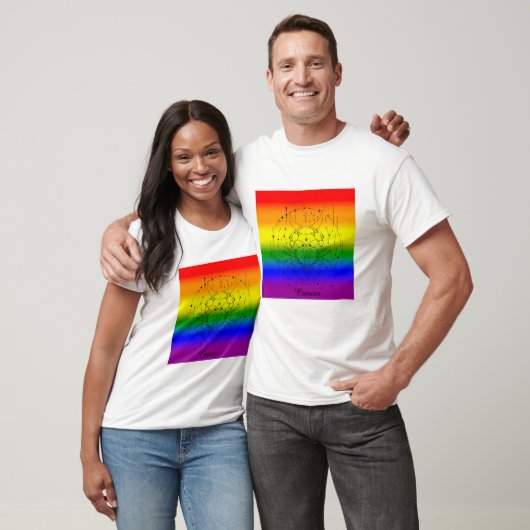 かに座 LGBTQ プライド レインボー 占星術デザイン Tシャツ (ユニセックス)