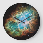 かに星雲の宇宙写真 ラージ壁時計 (正面)