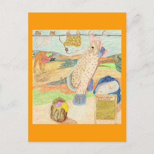 かび割りソアフィッシュの洗濯工場 ポストカード (正面)