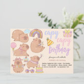 かぴかぴの誕生日招待状 招待状 (スタンド正面)