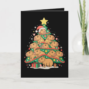 かぴクリスマス カピバラ クリスマスツリー 休暇シーズン シーズンカード
