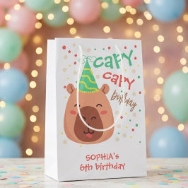かぴーかぴーカピバラの誕生日 ミディアムペーパーバッグ
