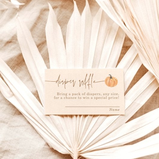 かぼちゃおむつラッフルカード、ボホ秋ベビーシャワー エンクロージャーカード