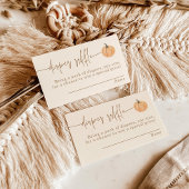 かぼちゃおむつラッフルカード、ボホ秋ベビーシャワー エンクロージャーカード