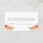 かぼちゃおむつラッフルベビーシャワーカード エンクロージャーカード (裏面)