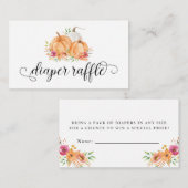 かぼちゃおむつラッフルベビーシャワーカード エンクロージャーカード (正面/裏面)