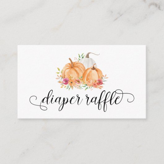 かぼちゃおむつラッフルベビーシャワーカード エンクロージャーカード (正面)