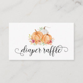 かぼちゃおむつラッフルベビーシャワーカード エンクロージャーカード