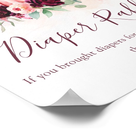 かぼちゃおむつラッフルベビーシャワーサイン ポスター (角)