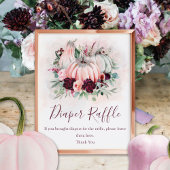 かぼちゃおむつラッフルベビーシャワーサイン ポスター