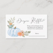 かぼちゃおむつラッフル男の赤ちゃんシャワーブルー エンクロージャーカード (正面)