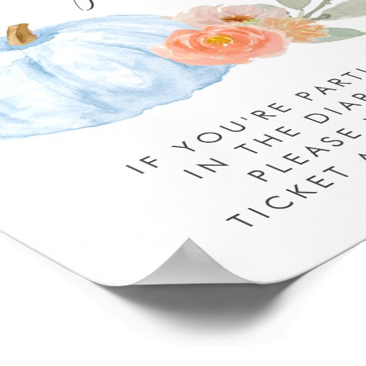 かぼちゃおむつラッフル男の赤ちゃんシャワー ポスター (角)