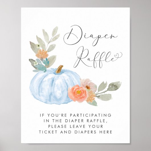 かぼちゃおむつラッフル男の赤ちゃんシャワー ポスター (正面)