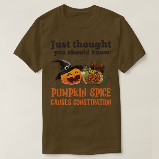 かぼちゃおもしろいの香辛料が便秘を引き起こす Tシャツ (デザイン正面)