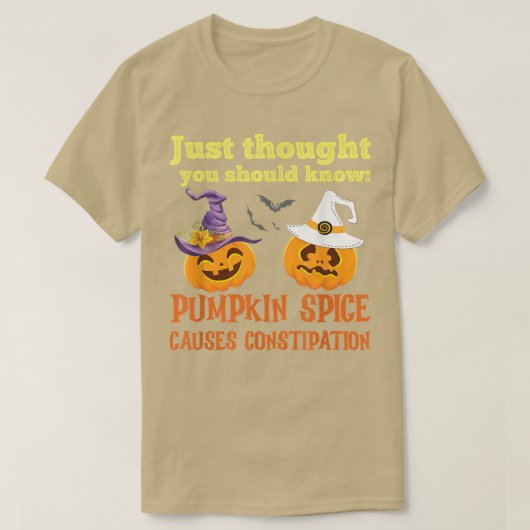 かぼちゃおもしろいの香辛料が便秘を引き起こす Tシャツ (デザイン正面)