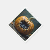 かぼちゃから這い出る黒いクモ スタンダードカクテルナプキン (角)