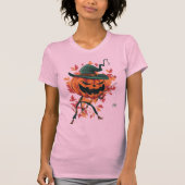 かぼちゃがクモを釣ってハロウィンにする Tシャツ (正面)